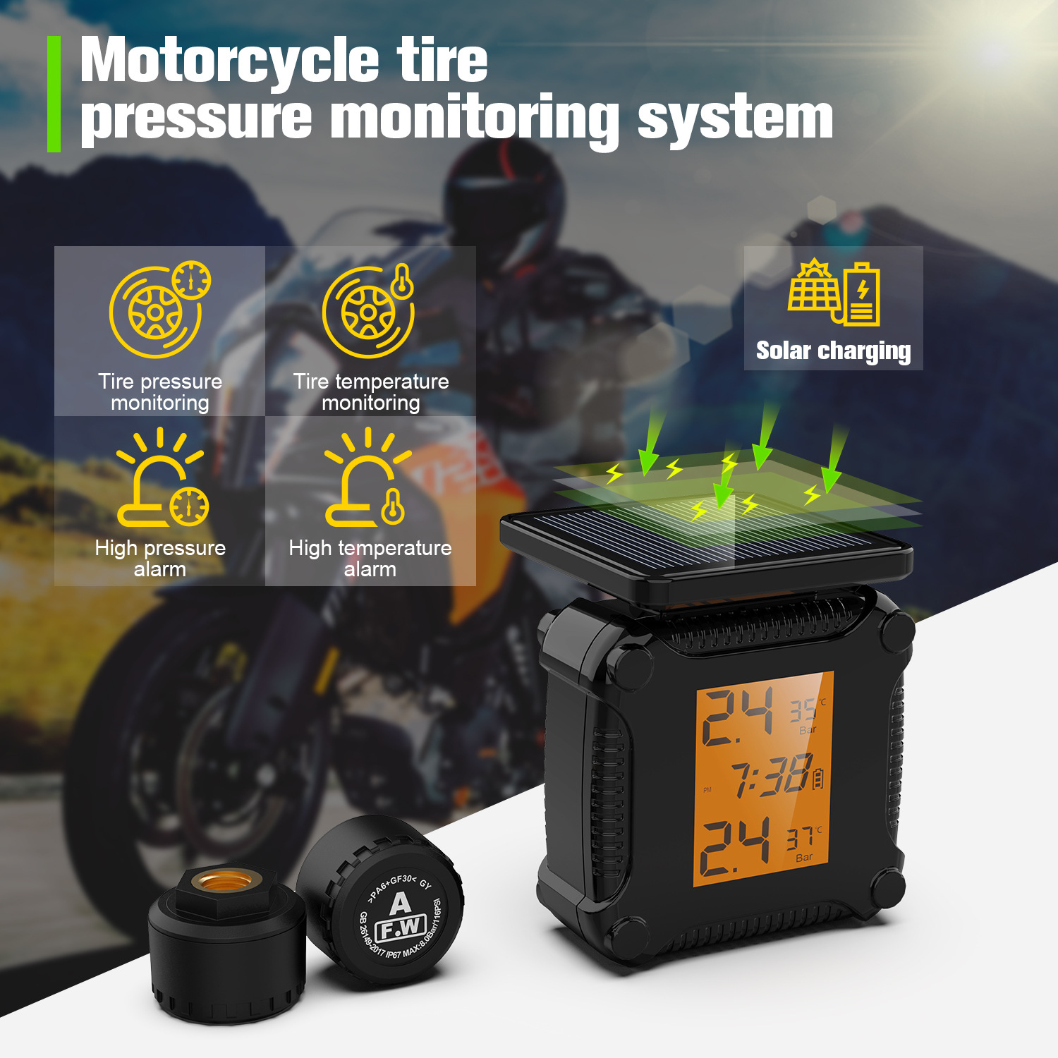 Temperature Sensor - Tire Pressure Monitoring System Colorful Display